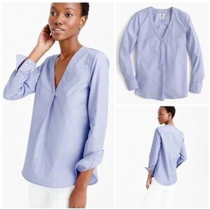 THOMAS MASON X J CREW blue v-neck blouse 6